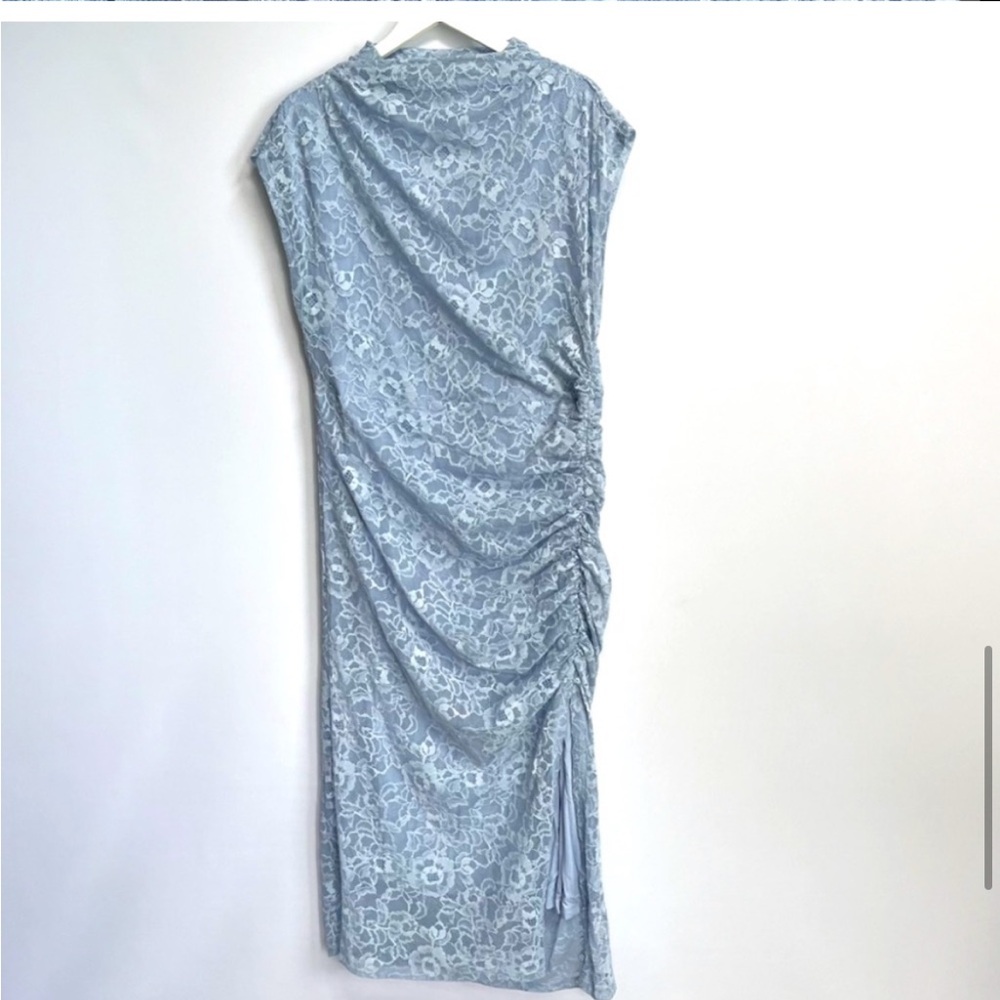NWT Anthropologie The Maya Ruched Cowl-Neck Dress: Lace Edition Sky size XL - Picture 8 of 13